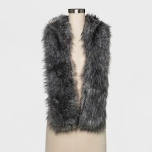 Women’s Faux Fur Scarf - A New Day - Grey